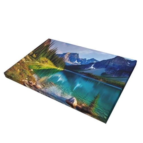 Toile murale paysage de lac et montagne décorative 30,5 x 45,7 cm