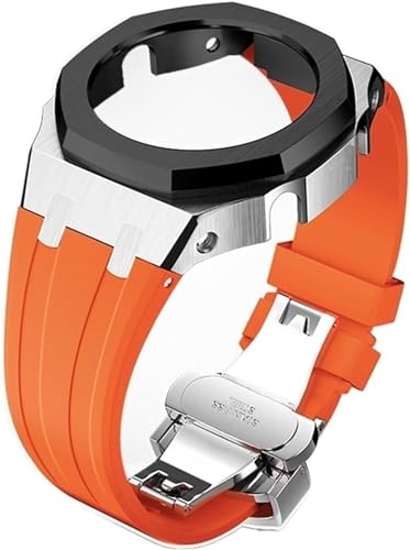 Kit GA2100 en acier inoxydable et bracelet caoutchouc pour montre Casio style luxe agate