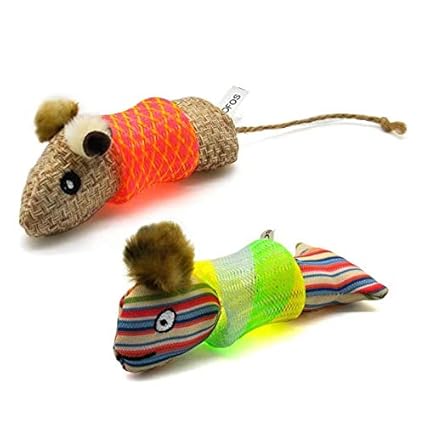 Blnboimrun 2PCS Cat Toys Interactive Kitten Toys Mice Rustle Sound Small Mouse