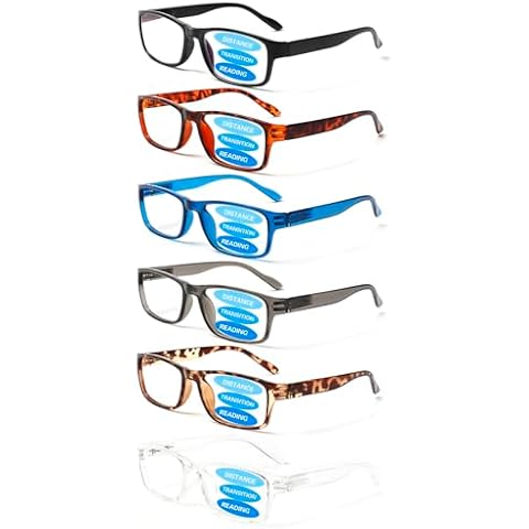 NORPERWIS 6 Pack Progressive Multifocus Reading Glasses for Men Women Blue Light Blocking Spring Hinges Computer Readers (Mix Color-1, 2.00) Cover