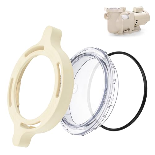 ArrogantF 350090 Cam Clamp and 350091 Cover Lid with O-Ring Replacement for Pentair Superflo Inground and Sta-Rite SuperMax Pool and Spa Pumps Pool Pump Locking Ring Replacement Part