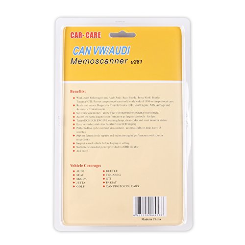 Xtool U281 Can Bus Obd2 Car Trouble Code Reader Auto Scanner Memo Diagnostic Tool Scanner For Vw Audi Seat Skoda Airbag Abs Reset Tool #TOP4