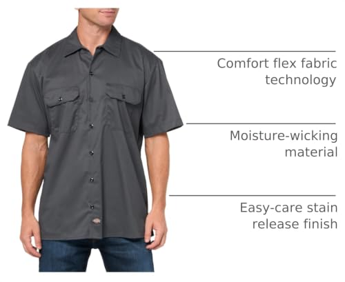 Image of Dickies Men's Flex Relaxed Fit Short Sleeve Work Shirt