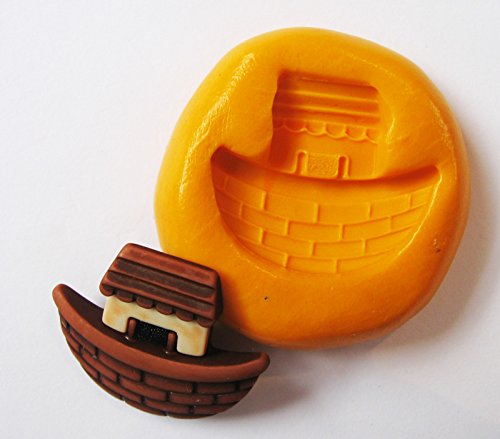 Noah's Ark Boat Flexible Food Grade Silicone Push Mold for Polymer Clay, Resin,wax,miniature Food,sweets,plaster