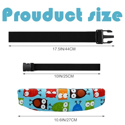 3 Pcs Baby Carseat Head Support,Car seat Straps Pillow Support Ban,Stroller Neck Relief Strap Headrest,Slumber Sling Sleep Positioner for Toddler Infants Child Children Kids(dots, Owls, Whales)