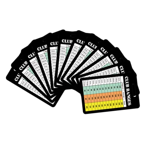 KICHOUSE Golf Scorecards 12 Pack Distance Score Counter Cards Golf Charts for Training Game Aid