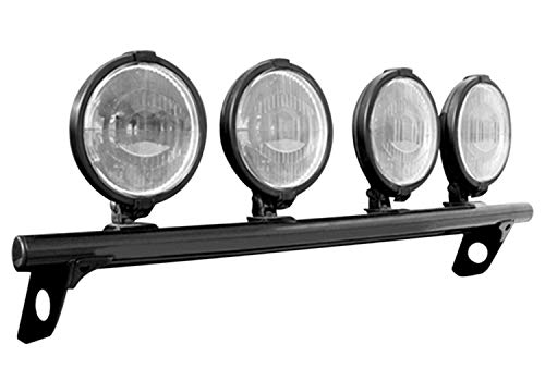 N-Fab Light Bar | Gloss Black, For 4 - 9in Lights - w/out License Plate Tabs | F174LB | Fits 2017-2022 Ford F-250 / F-350 Super Duty