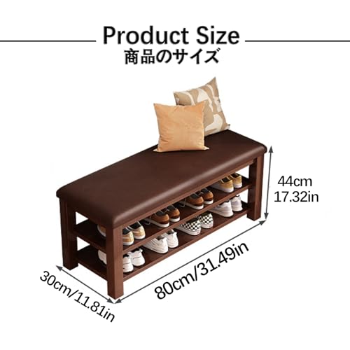 Banc à chaussures entrée 2 niveaux, petit meuble rangement d'angle compact et étagère de chambre - 4