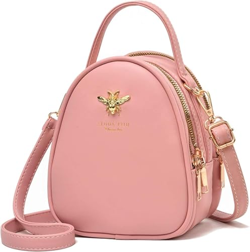 Crossbody Bags for Women, Small PU Leather Shoulder Bag with 3 Zipper Pockets,Cell Phone Wallet, Stylish Messenger Purse