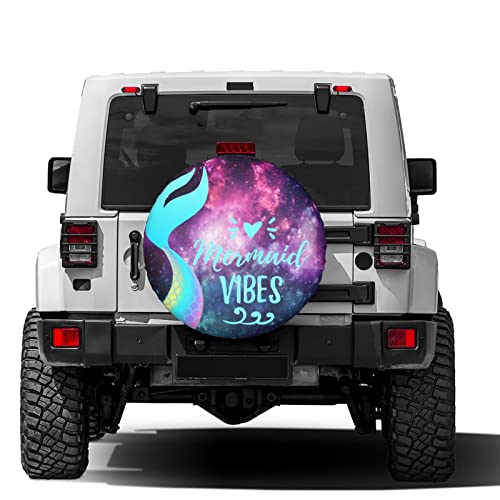 Image of Delerain Mermaid Tail Spare Tire Covers for Trailer SUV Truck and Many Vehicle, Wheel Covers Sun Protector Waterproof, (14 Inch for Diameter 23 inch-27 inch)