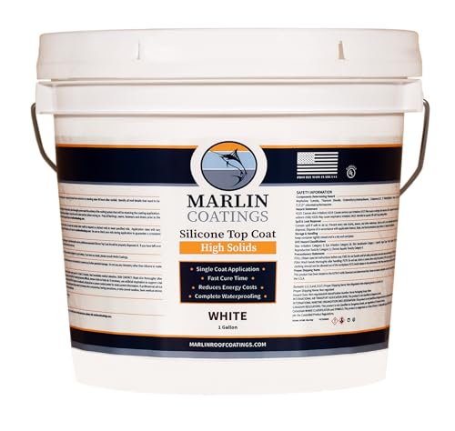 100% Silicone Roof Sealant - Self Leveling - Complete Waterproofing - Easy One Coat Application - Designed for Your RV, Camper, Trailer, Commercial Building... (1 Gallon, White)