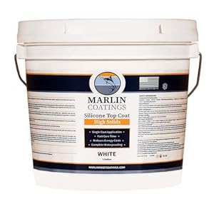 100% Silicone Roof Sealant – Self Leveling – Complete Waterproofing – Easy One Coat Application – Designed for Your RV, Camper, Trailer, Commercial Building… (1 Gallon, White)