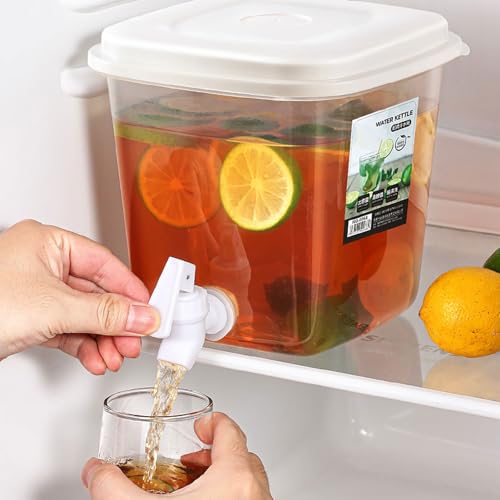TFAOYS Contemporary Leakproof Beverage Dispenser with Tap - Large Capacity Iced Tea Pitcher for Refrigerator & Liquid Serving - Image 3