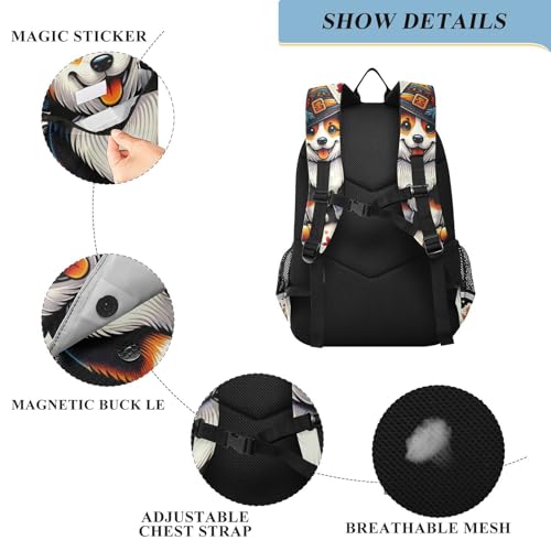 Kids Backpack for School, Lanterns Autumn Leaves Elementary Backpack, 17 Inch, Age 6-123