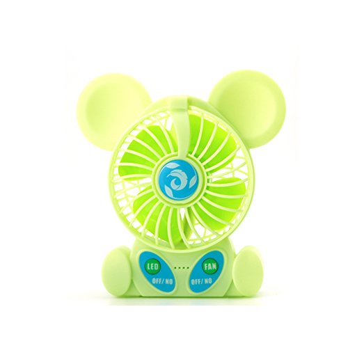 Preisvergleich Produktbild Mini Fans batteriebetriebene persönliche tragbare Schreibtisch Tischventilator mit Tischlampe Nachtlicht USB Akku Lüfter für Kinder Student Office Zimmer im Freien Haushalt Sommer