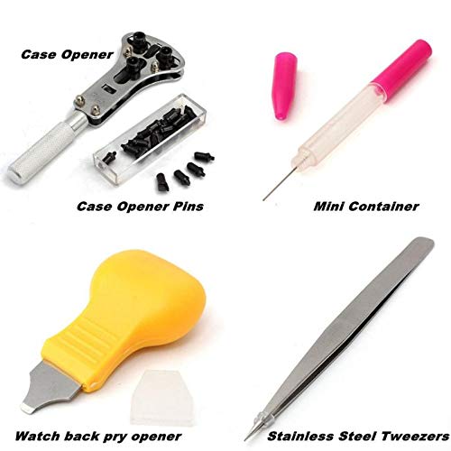144pcs Uhr-Reparatur-Set Werkzeug-Uhr-Kasten-Set, Öffnungs-Hebel-Tool zum Entfernen Pin Link-Federsteghalter Uhr-Reparatur-Werkzeug