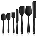 Homikit Silikon Spatel Set, 7 Stck Hitzebestndig Teigschaber Kchenutensilien zum Backen, Kochen Mischen, Nahtloser & Flexibel, Antihaft & Splmaschinengeeignet, Schwarz