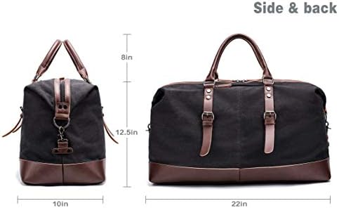 Travel Bag with Durable Canvas and Pu Leather is not Easy to Tear and Break, Suitable for Business Trip, Tourism, Camping and Outdoor Activities (Black) 2 Travel Bag with Durable Canvas and Pu Leather is not Easy to Tear and Break, Suitable for Business Trip, Tourism, Camping and Outdoor Activities (Black)