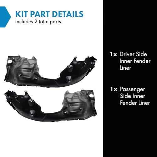 Image of TRQ Inner Fender Liner Set Compatible with 2018-2019 Toyota Camry TO1248215 TO1249215