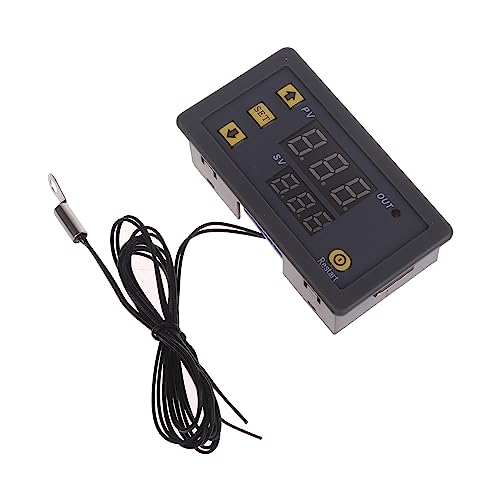 Termostato digital con controlador de temperatura mejorado con pantalla LED y sonda impermeable para congelador y calderas