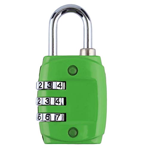Preisvergleich Produktbild Zinklegierung Sicherheit 3-stellige Zifferblatt Kombination Code Number Lock Vorhängeschloss für Gepäck Reißverschluss Rucksack Handtasche Koffer Schublade - Grün
