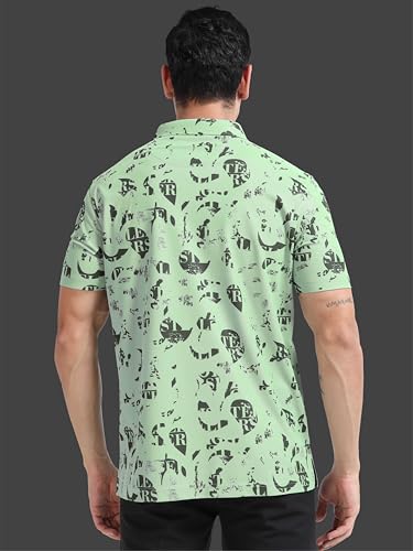 Image of STELLERS Men's Printed Polo T-Shirt | Regular Fit| Feather Touch Feel | Odour Resistant | Wrinkle Free | Stretchable | Anti-Static