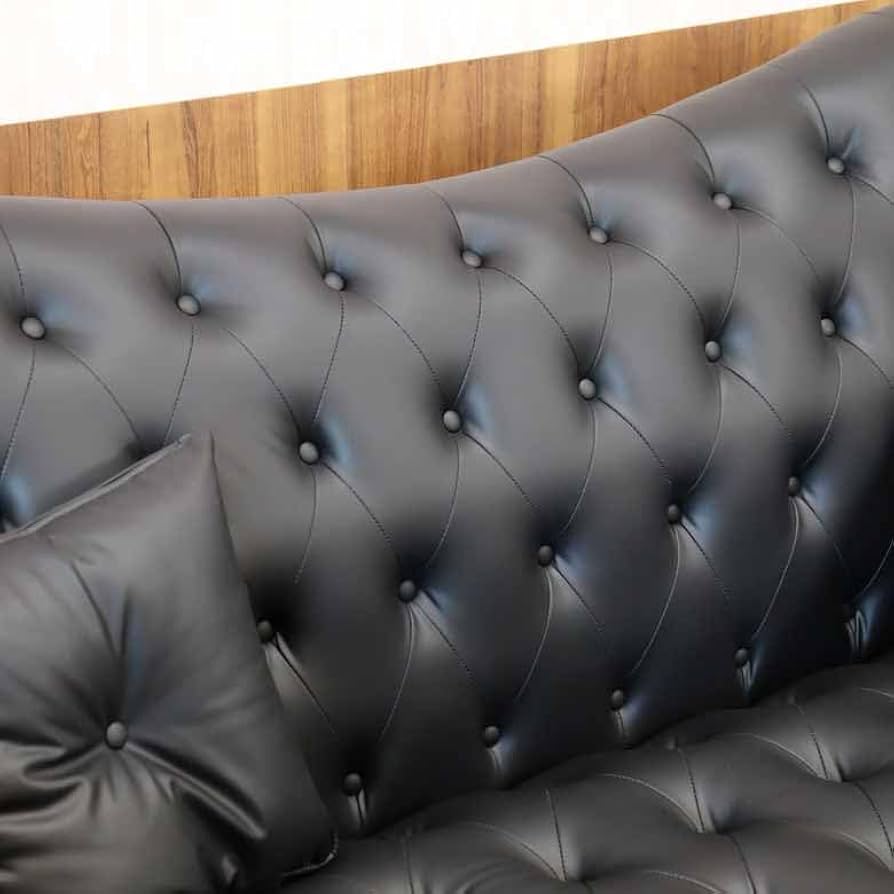 1Pソファ ベルベット ブラック デラックスソファ 着脱式 ファントムレザー Amazon｜3Pソファ ハイバック ファントムレザー/合皮 ブラック 3