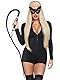 Leg Avenue A2755 - Vinyl Katze Maske - Einheitsgröße, schwarz, Damen Karneval Kostüm Fasching