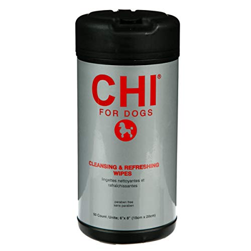 CHI for Dogs Cleansing & Refreshing Wipes for Dogs | Best Dog Grooming Wipes for All Dogs and Puppies | Paraben Free, 50 count
