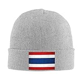 Gorro de Punto con la Bandera de Tailandia, Gorros cálidos de Invierno con puños, Gorro de Reloj para Hombres y Mujeres