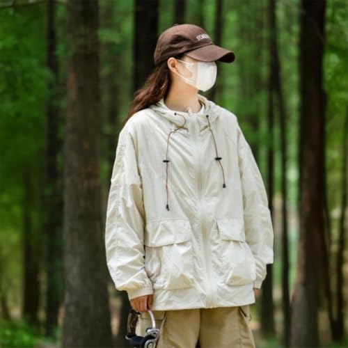 Image of SANNIDHI Rain Coat for Women and Men, Lightweight Waterproof Jacket Windproof Rain with Adjustabe Hooded jackets for Running Hiking Cycling Travel