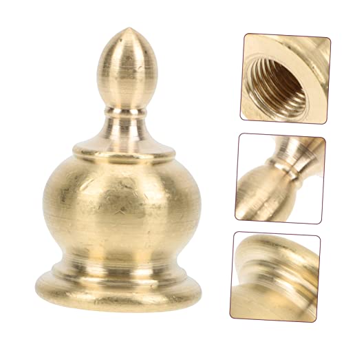 Image of Housoutil 3pcs Table Lamp Accessories Lamp Finial Cap Knob Lamp Shade Finial Lamp Shades Finials Caps Retro Lamp Finials Light Fixture Screws Floor Internal Teeth Copper Lamp Cover