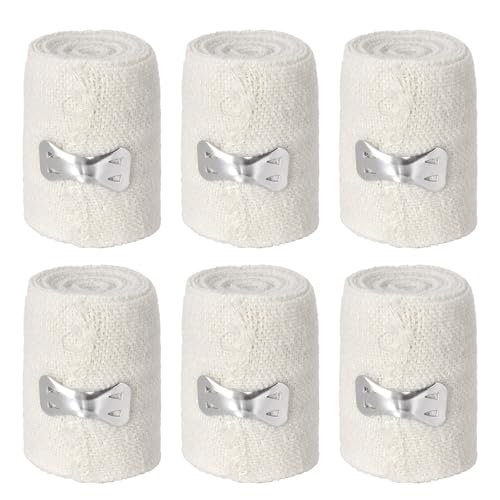 6 Rollos de Vendajes Elásticos Médicos, Vendajes Simples, Suave y Transpirables, Fijación Médica para Rodillas y Muñecas, Adecuados para el Cuidado de Heridas y Protección de Articulaciones (5cm)