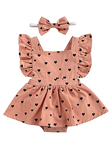 Image of 2Pcs Newborn Baby Girl Leopard Ruffles Sleeve Bodysuits Jumpsuit Headband Clothes Romper Set