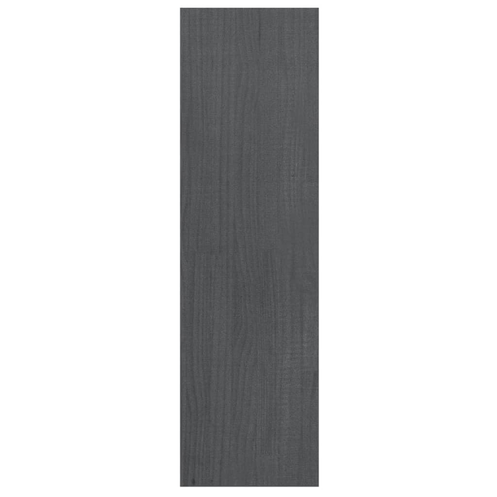 Bücherregal Grau aus Massivholz Kiefer, 40x30x103,5 cm, 3 geräumige Fächer für Bücher und Dekoration, vielseitig als Raumteiler nutzbar, pflegeleicht mit feuchtem Tuch