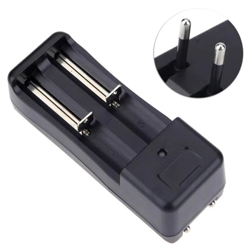 Image of Lithium Ion Charger Universal Trimmer Battery Charger for Series 18650 Lithium Battery 2 Slot Rechargeable 3.7 Volt Battery Charger Black (Pack of 1) (2-Slot Charger)