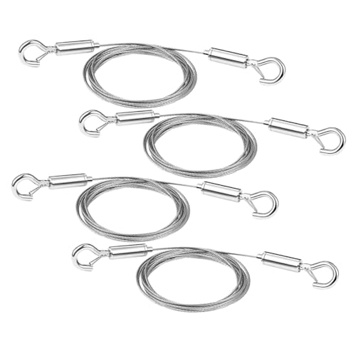 COLLBATH Lot de 4 Fils Suspendre Réglables en Acier Inoxydable pour Cadres Photo et Miroirs Système d'Accrochage Robuste Câble Solide pour Usage Intérieur et Professionnel