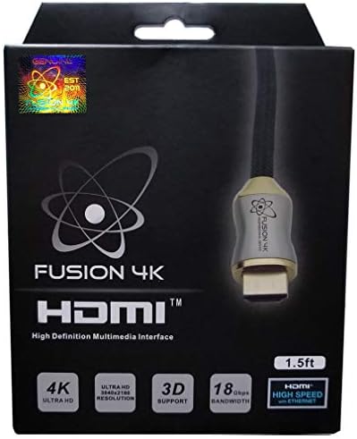 Fusion4k High Speed 4K HDMI Cable (4K @ 60Hz) - Professional Series (1.5 Feet)