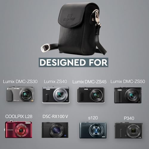 Funda protectora de cuero negro MegaGear para cámaras compactas miniatura 5