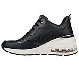 Skechers Women's Million Hotter AIR Sneaker, Black/White, 8