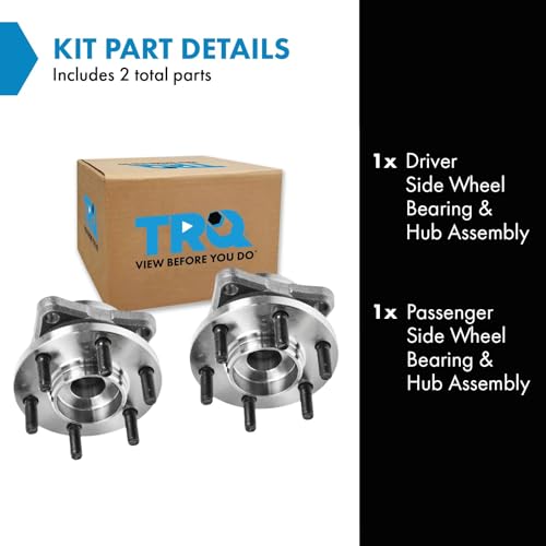 Image of TRQ 2 Piece Front Wheel Bearing & Hub Assembly Set Compatible with 1990-1996 Dodge Dakota 1992-2017 Viper 2013-2014 SRT