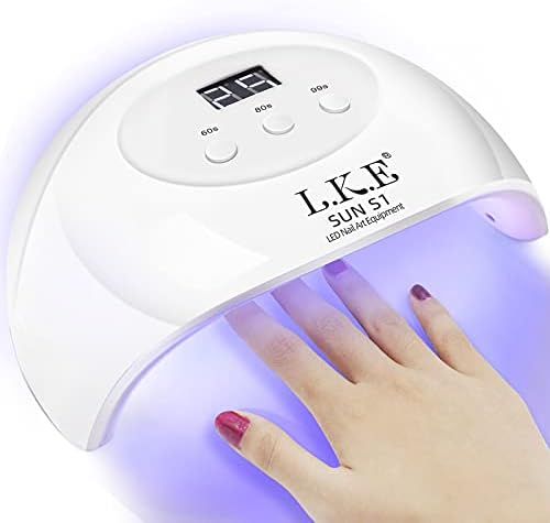 UV LED Nail Lamp, LKE Nail Dryer 72W Gel Nail Polish Curing Lamp UV Nail Lamp LED Nail Lamp for Gel Nail Polish Kit Nail Light Nail Art Accessories White