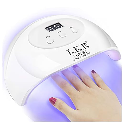 LKE UV LED Nail Lamp, Nail Dryer 72W Gel Polish Curing Lamp for Gel Nail Polish Kit Nail Art Accessories White