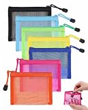RAMGLYO Lot de 7 Mini Pochettes en Filet Zippées, Petite Trousse Transparente pour Sac | O...