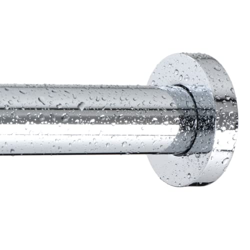 Ivilon Shower Tension Curtain Rod - Adjustable Tension Rod For Shower Curtains, Bathroom, Or Windows, Easy To Install, No Drilling Required, Rustproof, Spring Loaded, Adjustable 24 To 36 Inch Chrome #TOP1