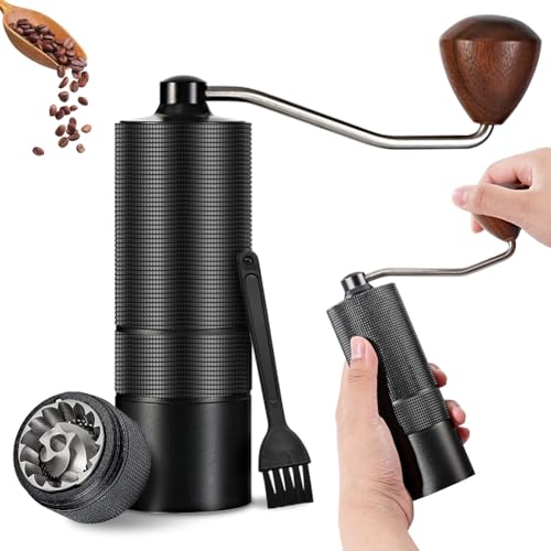 Kaffeemühle Manuelle, Edelstahl Kaffeemühle Handkaffeemühle Einstellbare Grobheit Coffee Kaffeemühle mit Siebenzelliger M 