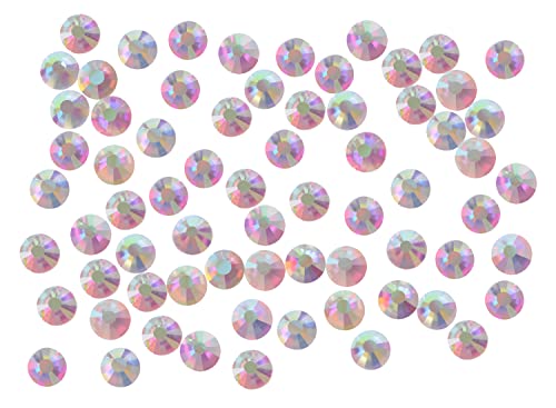 Image of 288 Pieces Nail Rhinestones Art Non Hotfix Round Glue Flatback Glass Crystals for DIY Jewelry Making with a Pick Pen (Ss30 288pcs, Crystal AB)