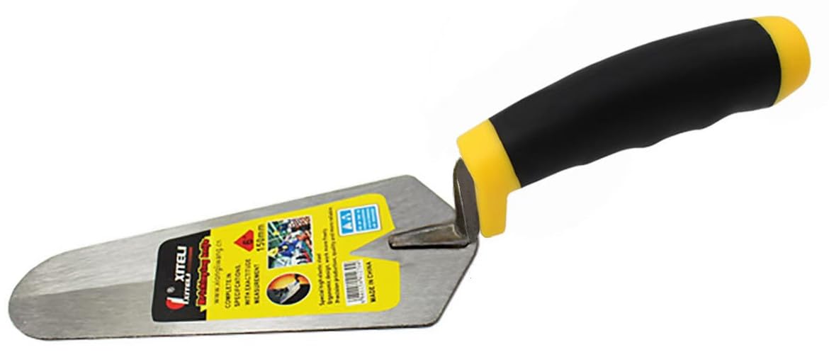 Lot de 3 truelles de maçonnerie, truelle à marge, truelle pointue, produits de construction, outil professionnel pour sol de maçonnerie (15,2 cm)