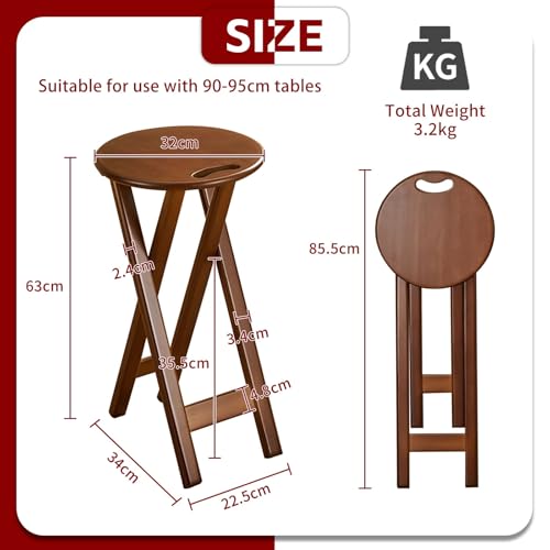 Tabouret de bar pliable portable 63cm et léger pour petit espace