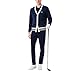 Lacoste Men's Sport Windbreaker Golf Cardigan, Navy Blue/White, Large